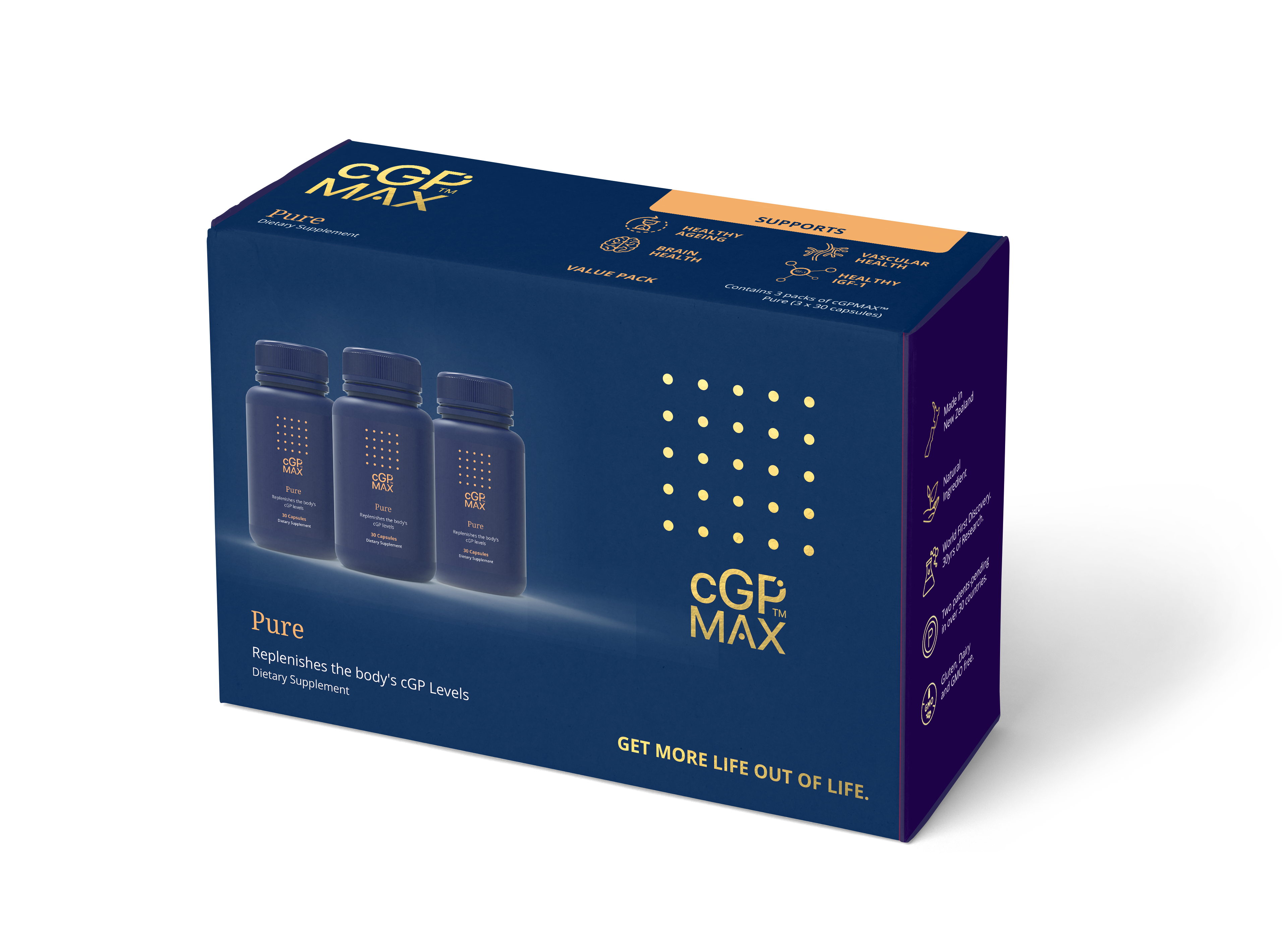 cGPMAX® Pure 3 PACK (3x 30c bottles in a branded box)